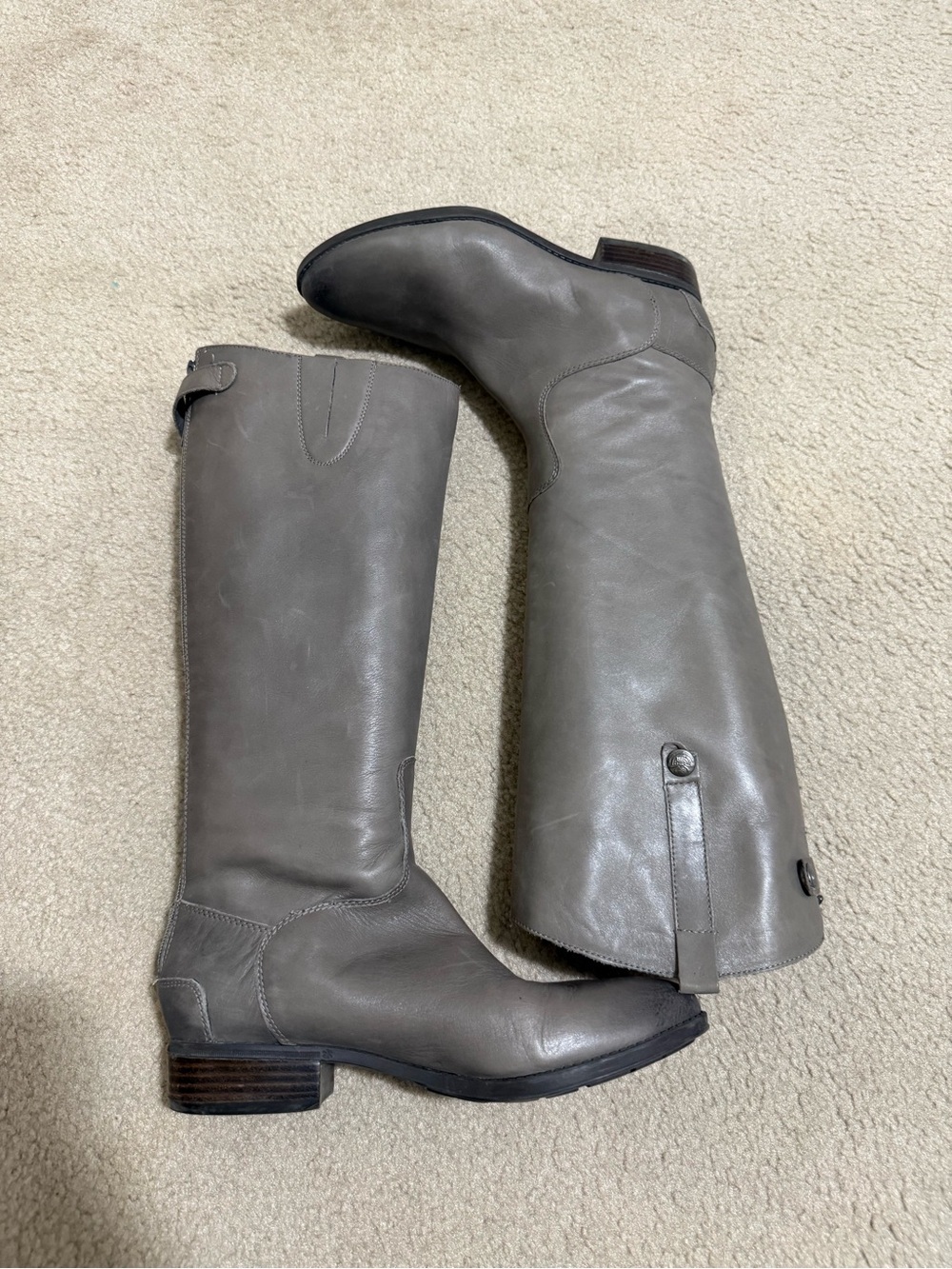Sam Edelman Gray Over-the-Knee Leather Boots